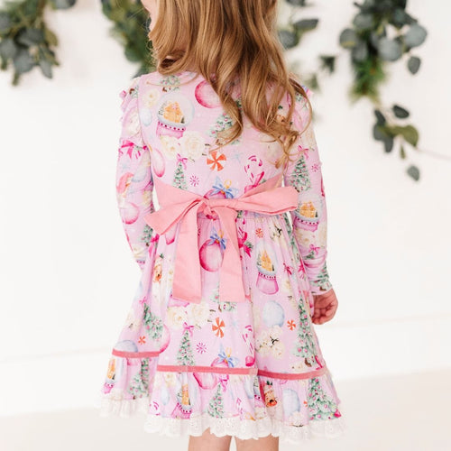 Baby Kids Bamboo Pajamas — Merry Little Pinkmas Party Dress — Image 15