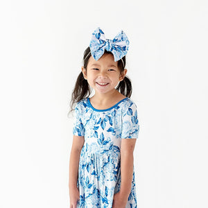 Bums & Roses - Baby & Kids Bamboo Pajamas - My Something Blue Nylon Bow - Image 1