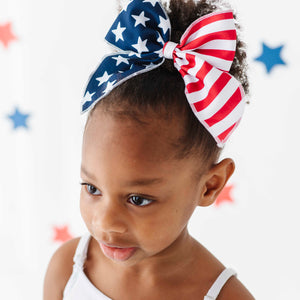 Baby Kids Bamboo Pajamas — Stars & Stripes Woven Alligator Clip — Image 1