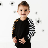 Baby Kids Bamboo Pajamas — Candy Corn Crew Neck Sweatshirt — Image 1