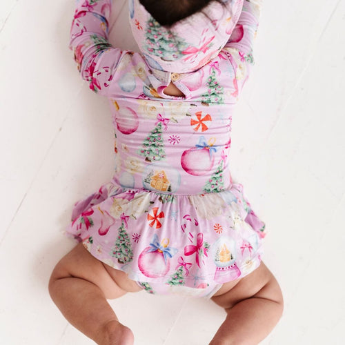 Baby Kids Bamboo Pajamas — Merry Little Pinkmas Biggie Bow — Image 14