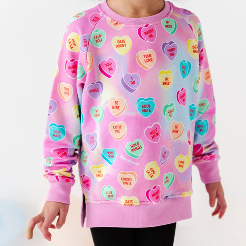 Sweethearts® Pink Pastel Hearts Crew Neck Sweatshirt - Image 4 - Bums & Roses