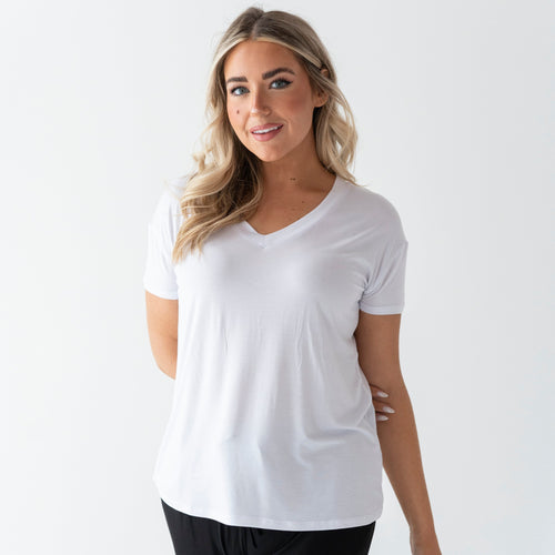 White Women's T-Shirt - Image 6 - Bums & Roses