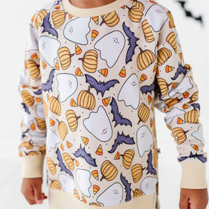 Bums & Roses - Baby & Kids Bamboo Pajamas - Hide and Ghost Seek Crew Neck Sweatshirt - Image 1