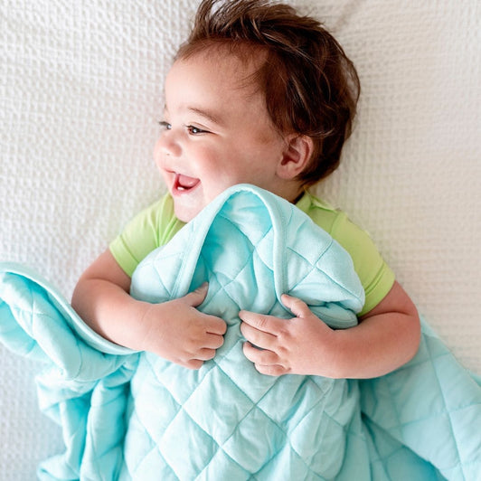 Blue Raspberry Quilted Bamboo Blanket - Kids