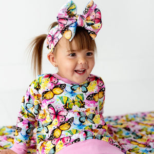 Bums & Roses - Baby & Kids Bamboo Pajamas - Flutter Away Biggie Bow - Image 1