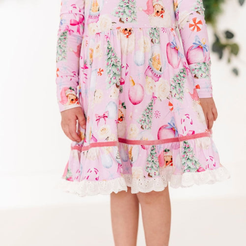 Baby Kids Bamboo Pajamas — Merry Little Pinkmas Party Dress — Image 21