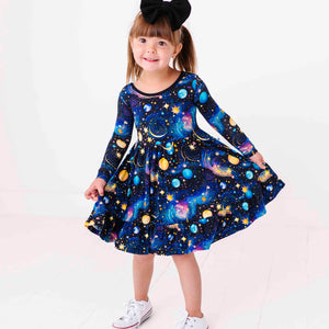 Baby Kids Bamboo Pajamas — Star Struck Girls Dress & Shorts Set — Image 1