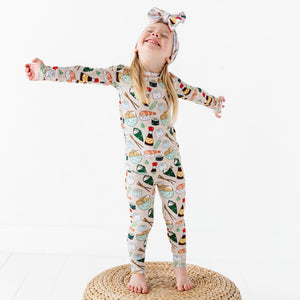 Baby Kids Bamboo Pajamas — On a Seafood Diet Two-Piece Pajama Set — Image 1