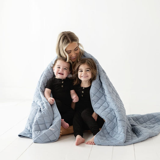 Storm Quilted Bamboo Blanket - Adult & Kids