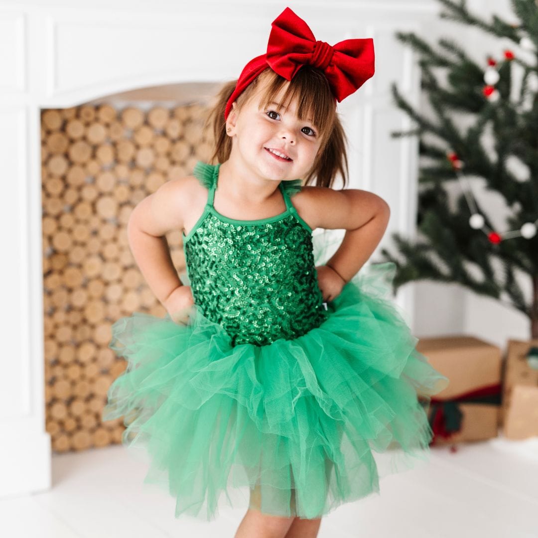 green emerald velvet dress Forest Fairy Green Tutu Dress main image 1