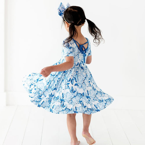 My Something Blue Girls Dress & Shorts Set - Image 7 - Bums & Roses