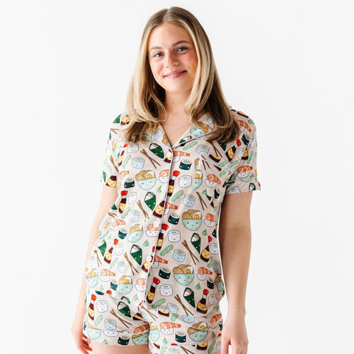 On a Seafood Diet Women's Collar Shirt & Shorts Set - Image 3 - Bums & Roses