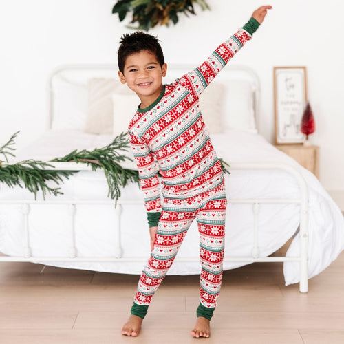 Baby Kids Bamboo Pajamas — Up To Snow Good Two-Piece Pajama Set — Image 16