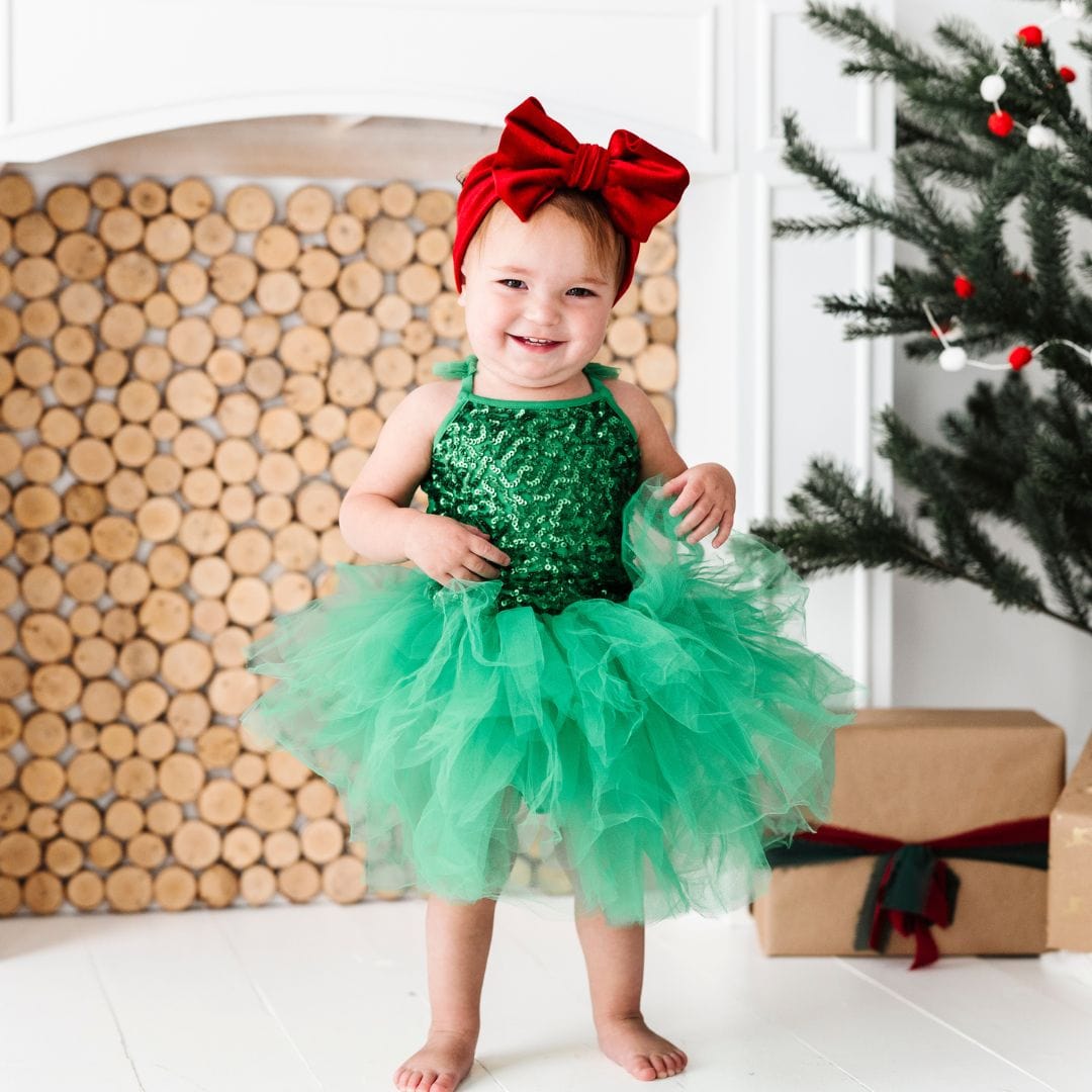 Green Sequin Tulle Tutu Dress