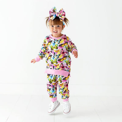 Baby Kids Bamboo Pajamas — Flutter Away Jogger Set — Image 1