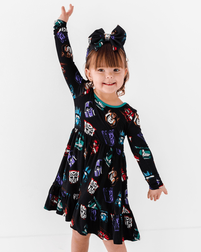 Baby Kids Bamboo Pajamas — Girls Dress & Shorts Set Transformers™ More Than Meets The Eye — Image 1