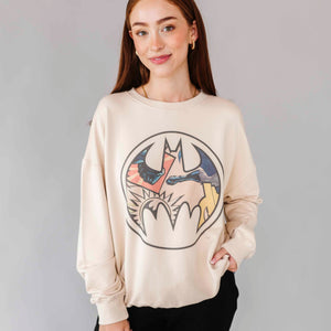 Baby Kids Bamboo Pajamas — BATMAN DC Comics™ Adult Sweatshirt - Beige — Image 1