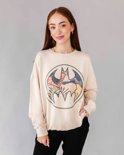 Bums & Roses - Baby & Kids Bamboo Pajamas - BATMAN DC Comics™ Adult Sweatshirt - Beige - Image 1