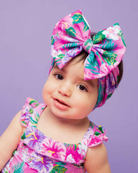 Baby Kids Bamboo Pajamas — Aloha, Beaches Biggie Bow — Image 1