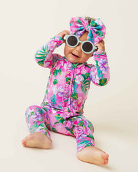 Baby Kids Bamboo Pajamas — Aloha, Beaches Convertible Ruffle Romper — Image 1