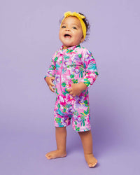 Baby Kids Bamboo Pajamas — Aloha, Beaches Long Sleeve Rash Guard One Piece Swimsuit — Image 1