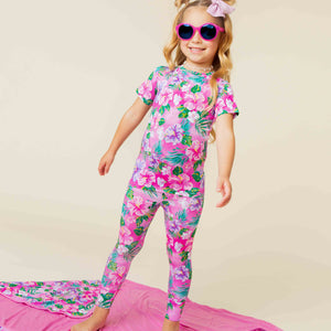 Baby Kids Bamboo Pajamas — Aloha, Beaches Short Sleeve Pajama Set — Image 1