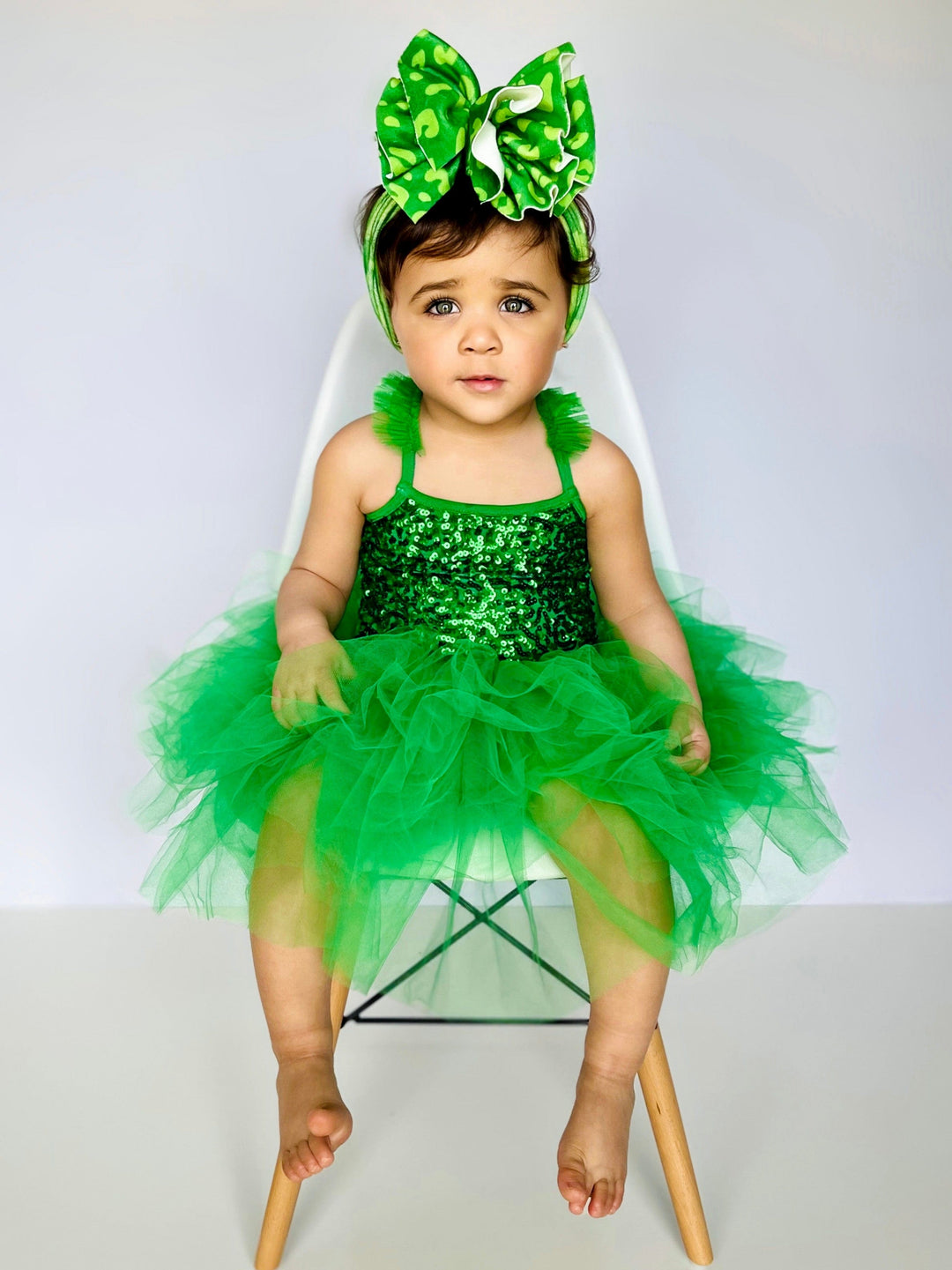 Green Sequin Tulle Tutu Dress