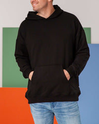 Baby Kids Bamboo Pajamas — Black Adult Unisex Hoodie — Image 1