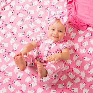 Baby Kids Bamboo Pajamas — BOOsties Forever Ruffle Bum Bum Blanket — Image 1