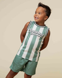 Baby Kids Bamboo Pajamas — Preschool Jersey Top With Shorts — Image 1