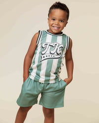 Baby Kids Bamboo Pajamas — TK Jersey Top With Shorts — Image 1