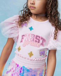 Baby Kids Bamboo Pajamas — First Grade Flutter Sleeve Top — Image 1