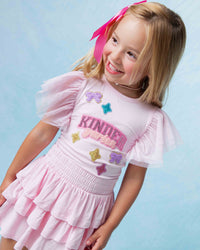 Baby Kids Bamboo Pajamas — Kindergarten Flutter Sleeve Top — Image 1