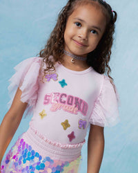 Baby Kids Bamboo Pajamas — Second Grade Flutter Sleeve Top — Image 1