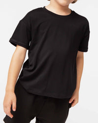 Baby Kids Bamboo Pajamas — Black T-Shirt — Image 1