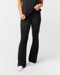 Baby Kids Bamboo Pajamas — Black Women's Flare Pants — Image 1
