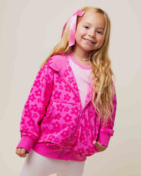 Baby Kids Bamboo Pajamas — Daisy Bell Zip-Up Hoodie — Image 1