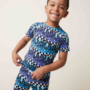Baby Kids Bamboo Pajamas — Fast & Curious Short Sleeve Pajama Set — Image 3