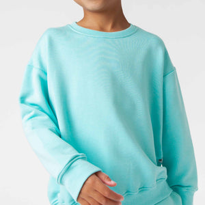 Baby Kids Bamboo Pajamas — Mint To Learn Crew Neck Sweatshirt — Image 1
