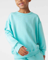 Baby Kids Bamboo Pajamas — Mint To Learn Crew Neck Sweatshirt — Image 1