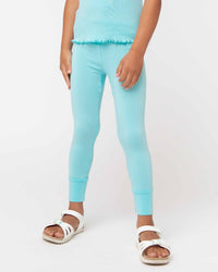 Baby Kids Bamboo Pajamas — Mint To Learn Foldover Bamboo Leggings — Image 1