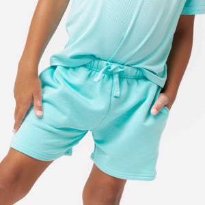 Baby Kids Bamboo Pajamas — Mint To Learn Pull-On Shorts — Image 1