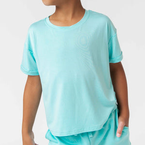 Baby Kids Bamboo Pajamas — Mint To Learn T-Shirt — Image 1