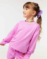 Baby Kids Bamboo Pajamas — Pencil Pink Crew Neck Sweatshirt — Image 1