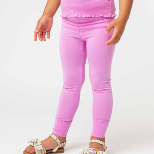 Baby Kids Bamboo Pajamas — Pencil Pink Foldover Bamboo Leggings — Image 1