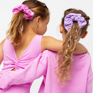 Baby Kids Bamboo Pajamas — Pencil Pink Large Scrunchie — Image 1