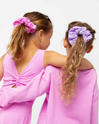 Baby Kids Bamboo Pajamas — Pencil Pink Large Scrunchie — Image 1