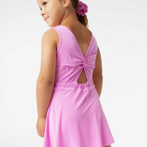 Baby Kids Bamboo Pajamas — Pencil Pink Sleeveless Twistback Dress — Image 3
