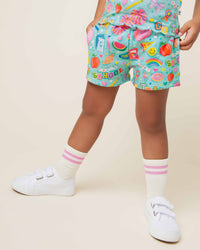 Baby Kids Bamboo Pajamas — Varsity Socks 3-Pack – Pep Rally (Pink / Teal / Purple) — Image 1